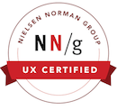 Usability certificate from Nielsen Norman Group